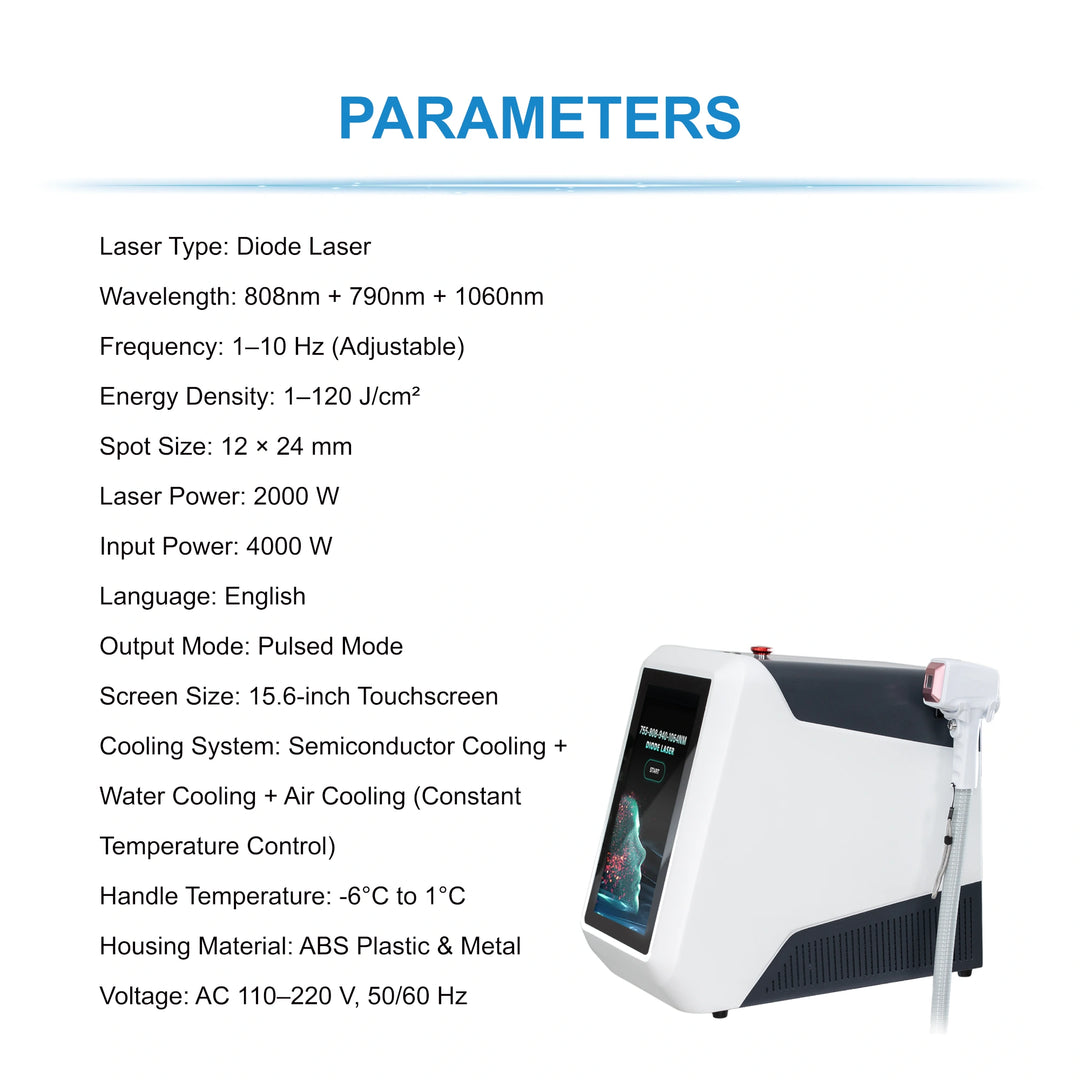 LaserLux Four-Wave Diode Laser System for Hair Removal
